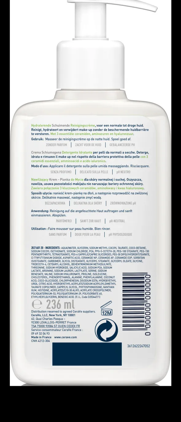 CERAVE CREAM TO FOAM CLEANSER 236 ML