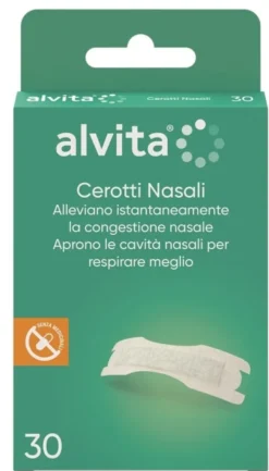 Cerotti Nasali Alvita per respirazione e russamento, 30 pezzi