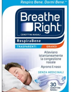 CEROTTI NASALI BREATHE RIGHT TRASPARENTI GRANDI 30 PEZZI