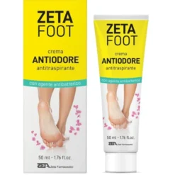 Crema Antiodore Zetaf per piedi, effetto antitraspirante, 50ml