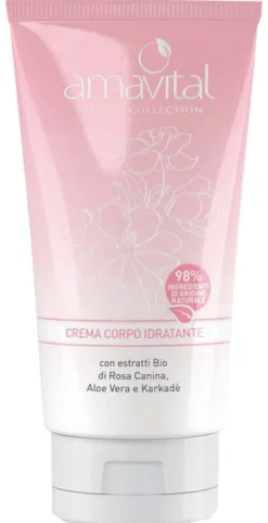 Crema Corpo Idratante Amavital con rosa canina e karkadè, 200ml