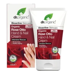 Crema Mani Dr Organic Rose Otto con Aloe e Vitamina E, 125ml