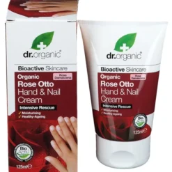 Crema Mani Dr Organic Rose Otto con Aloe e Vitamina E, 125ml