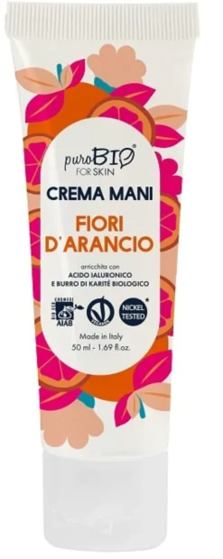 Crema Mani PuroBio Fiori d'Arancio idratante, 75ml