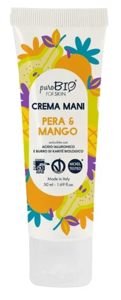 Crema Mani PuroBIO Pera e Mango idratante, 75ml