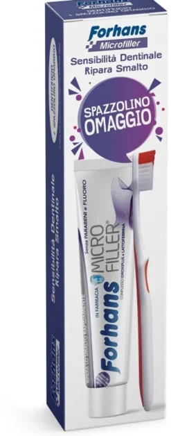 Dentifricio Forhans Micro+Filler con spazzolino, azione smalto