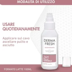 Deodorante Dermafresh 24h Latte pelle sensibile, 100ml
