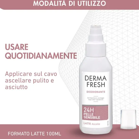 Deodorante Dermafresh 24h Latte pelle sensibile, 100ml