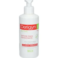 DERIGYN 5,5 ACTIVE FAST SAPONE MANI E CORPO IGIENIZZANTE CON CLOREXIDINA E TEA TREE OIL AD AZIONE ANTIBATTERICA 300 ML