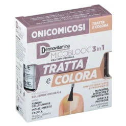 DERMOVITAMINA MICOBLOCK 3 IN 1 TRATTA E COLORA SOLUZIONE UNGUEALE 7 ML + SMALTO IDRATANTE TRASPIRANTE 5 ML