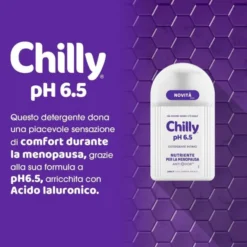 Detergente intimo Chilly Menopausa pH 6.5, con acido ialuronico