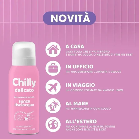 Detergente intimo Chilly No Rinse Delicato, 100ml