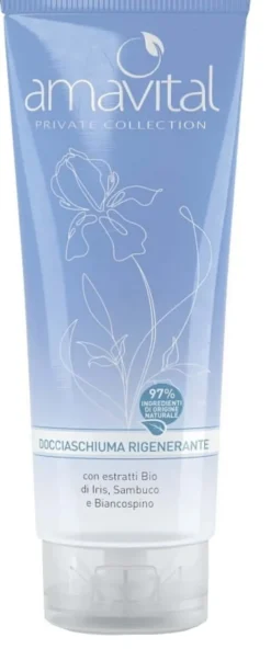 Docciaschiuma Rigenerante Amavital con iris e biancospino