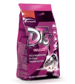 DT3 GRANI ESCA RODENTICIDA PRONTA ALL'USO BUSTA 150 G USO NON PROFESSIONALE
