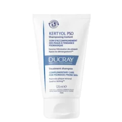 Ducray Kertyol P.S.O. Shampoo trattante riequilibrante, Cuoio capelluto soggetto a psoriasi, Lenisce il prurito e limita la comparsa di placche, 125ml