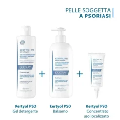 Ducray Kertyol P.S.O. Shampoo trattante riequilibrante, Cuoio capelluto soggetto a psoriasi, Lenisce il prurito e limita la comparsa di placche, 125ml
