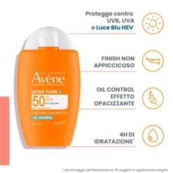 EAU THERMALE AVENE SOLARE ULTRA FLUID OIL CONTR SPF 50 50ML
