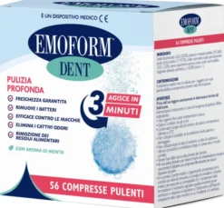 Emoform Dent compresse pulenti per protesi dentali, 56pz