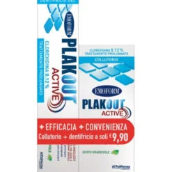 EMOFORM PLAK OUT ACTIVE CLOREXIDINA 0,12% COLLUTORIO 200 ML + DENTIFRICIO 75 ML