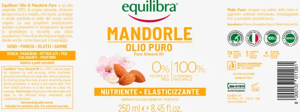 EQUILIBRA OLIO DI MANDORLE DOLCI 250 ML