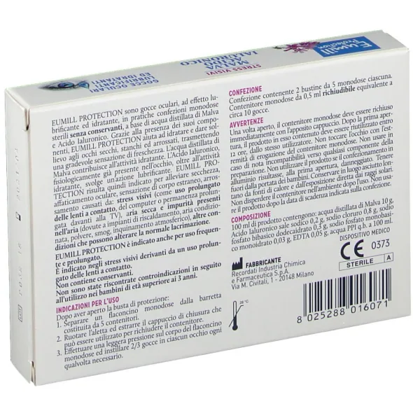 EUMILL PROTECTION GOCCE OCULARI 10 FLACONCINI MONODOSE 0,5 ML