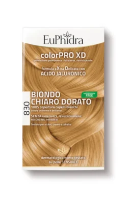 EUPHIDRA COLORPRO XD 830 BIONDO CHIARO DORATO GEL COLORANTE CAPELLI IN FLACONE + ATTIVANTE + BALSAMO + GUANTI