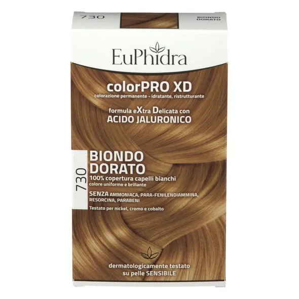 EUPHIDRA COLORPRO XD 730 BIONDO DORATO GEL COLORANTE CAPELLI IN FLACONE + ATTIVANTE + BALSAMO + GUANTI