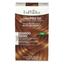 EUPHIDRA COLORPRO XD 740 BIONDO RAME GEL COLORANTE CAPELLI IN FLACONE + ATTIVANTE + BALSAMO + GUANTI