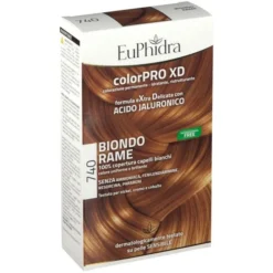 EUPHIDRA COLORPRO XD 740 BIONDO RAME GEL COLORANTE CAPELLI IN FLACONE + ATTIVANTE + BALSAMO + GUANTI