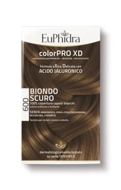 EUPHIDRA COLORPRO XD 600 BIONDO SCURO GEL COLORANTE CAPELLI IN FLACONE + ATTIVANTE + BALSAMO + GUANTI