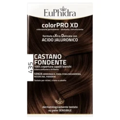 EUPHIDRA COLORPRO XD 435 CASTANO FONDENTE GEL COLORANTE CAPELLI IN FLACONE + ATTIVANTE + BALSAMO + GUANTI