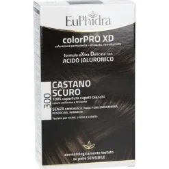 EUPHIDRA COLORPRO XD 300 CASTANO SCURO GEL COLORANTE CAPELLI IN FLACONE + ATTIVANTE + BALSAMO + GUANTI