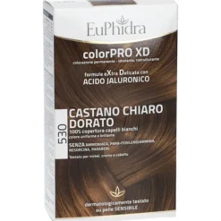 EUPHIDRA COLORPRO XD 530 CASTANO CHIARO DORATO GEL COLORANTE CAPELLI IN FLACONE + ATTIVANTE + BALSAMO + GUANTI