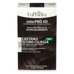 EUPHIDRA COLORPRO XD 355 CASTANO SCURO CILIEGIA GEL COLORANTE CAPELLI IN FLACONE + ATTIVANTE + BALSAMO + GUANTI