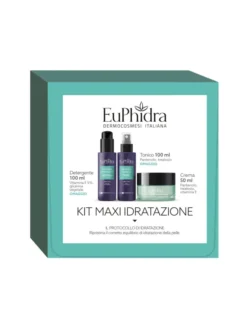 EUPHIDRA MAXI IDRATAZIONE KIT MAXI IDRATAZIONE CREMA RICCA PANTENOLO 50 ML + DETERGENTE VITAMINA E 100 ML + TONICO PANTENOLO 100 ML