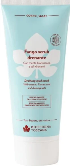 Fango Scrub Drenante corpo con menta e sali di Epsom, 200ml