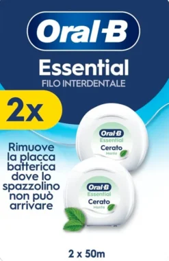 Filo interdentale Oral-B Essential cerato alla menta, 2x50m