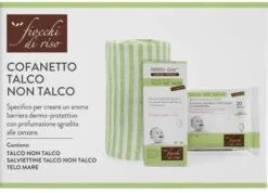 FIOCCHI DI RISO COFANETTO TALCO NON TALCO 1 EMULSIONE TALCO NON TALCO 120 ML + 1 SALVIETTE TALCO NON TALCO + 1 TELO MARE