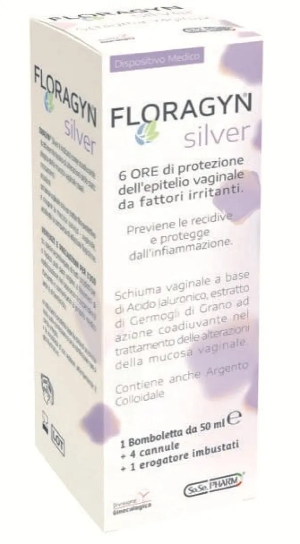 Floragyn Silver schiuma vaginale con argento colloidale 50ml