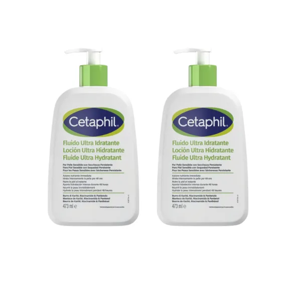 Fluido Ultra Idratante Cetaphil per pelle secca e sensibile Pack x2