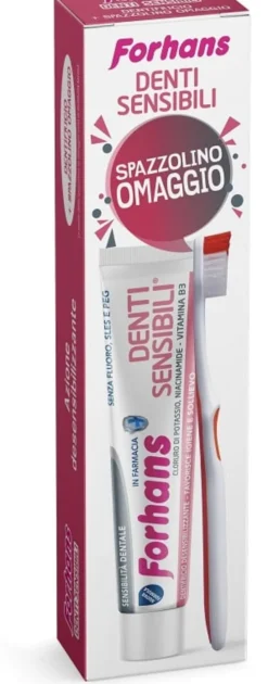 Forhans Dentifricio Sens+ con spazzolino, denti sensibili
