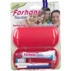 FORHANS TRAVEL KIT TASCABILE COMPOSTO DA SPAZZOLINO DA VIAGGIO + FORHANS SPECIAL PASTA DENTIFRICIA TUBETTO 12,5 ML