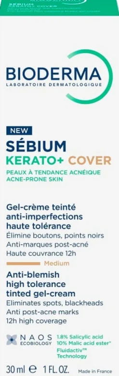Gel-crema colorato Bioderma Sébium Kerato+ Cover, 30ml