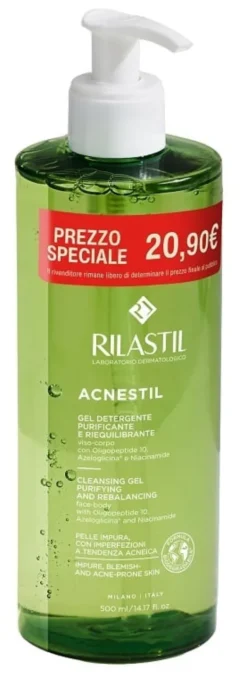 Gel Detergente Rilastil Acnestil viso e corpo, 500ml