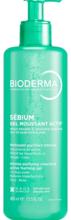 Gel Detergente Sébium Gel Moussant Actif, 400ml