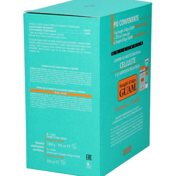 GUAM FANGHI D'ALGA CONFEZIONE CONVENIENZA FREDDA CON FANGHI D'ALGA GUAM 1 KG + CREMA GEL 250 ML FORMULA A FREDDO