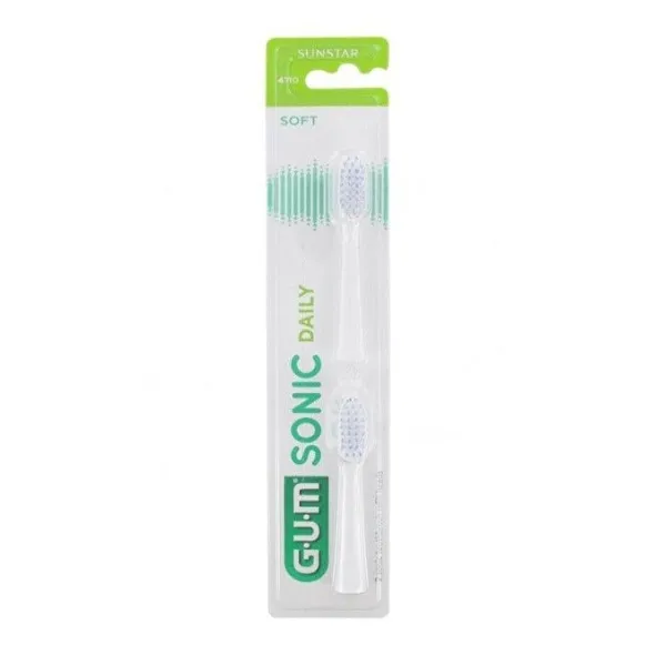 GUM SONIC DAILY SPAZZOLINO BATTERIA REFILL WHITE 2 PEZZI