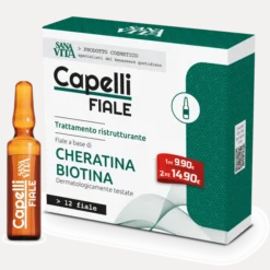 Integratore Sanavita Capelli con cheratina e biotina, 12 fiale