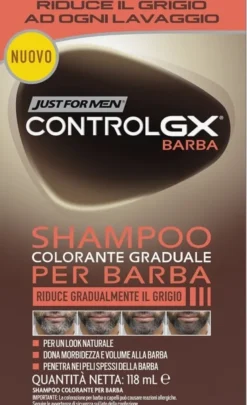 JUST FOR MEN CONTROL GX BARBA SHAMPOO COLORANTE GRADUALE 118 ML