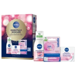 Kit skincare Nivea Essentials viso e labbra, 3 prodotti